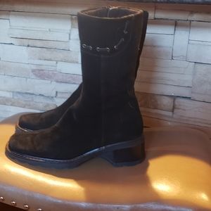 AQUATALIA by Marvin K. black suede ankle boots booties
